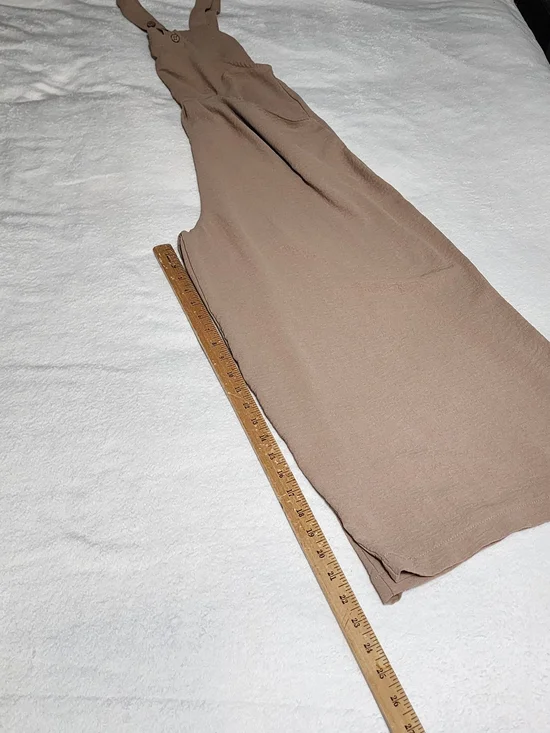 Wide-Leg Khaki Overalls Jumpsuit - Casual Women's - Picture 4 of 9